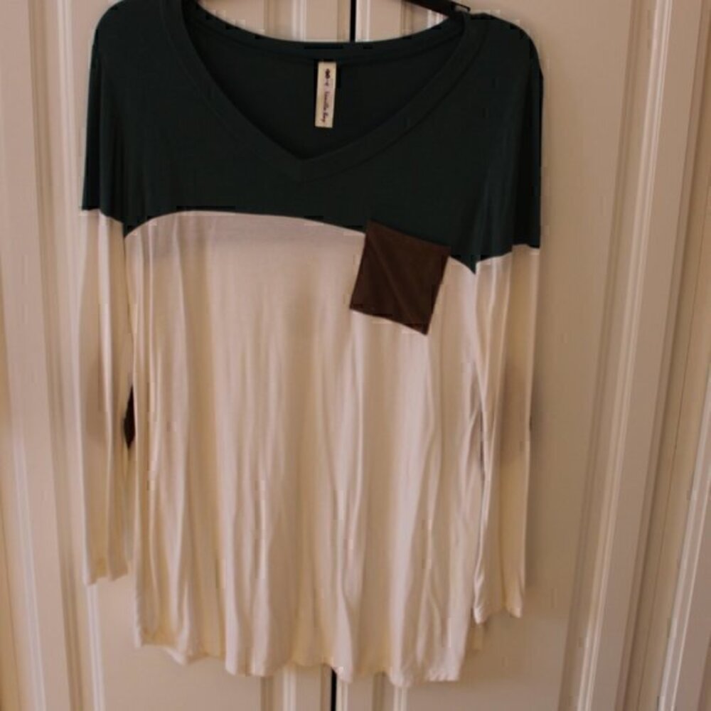 Vanilla Bay Hunter Green White Brown Tunic